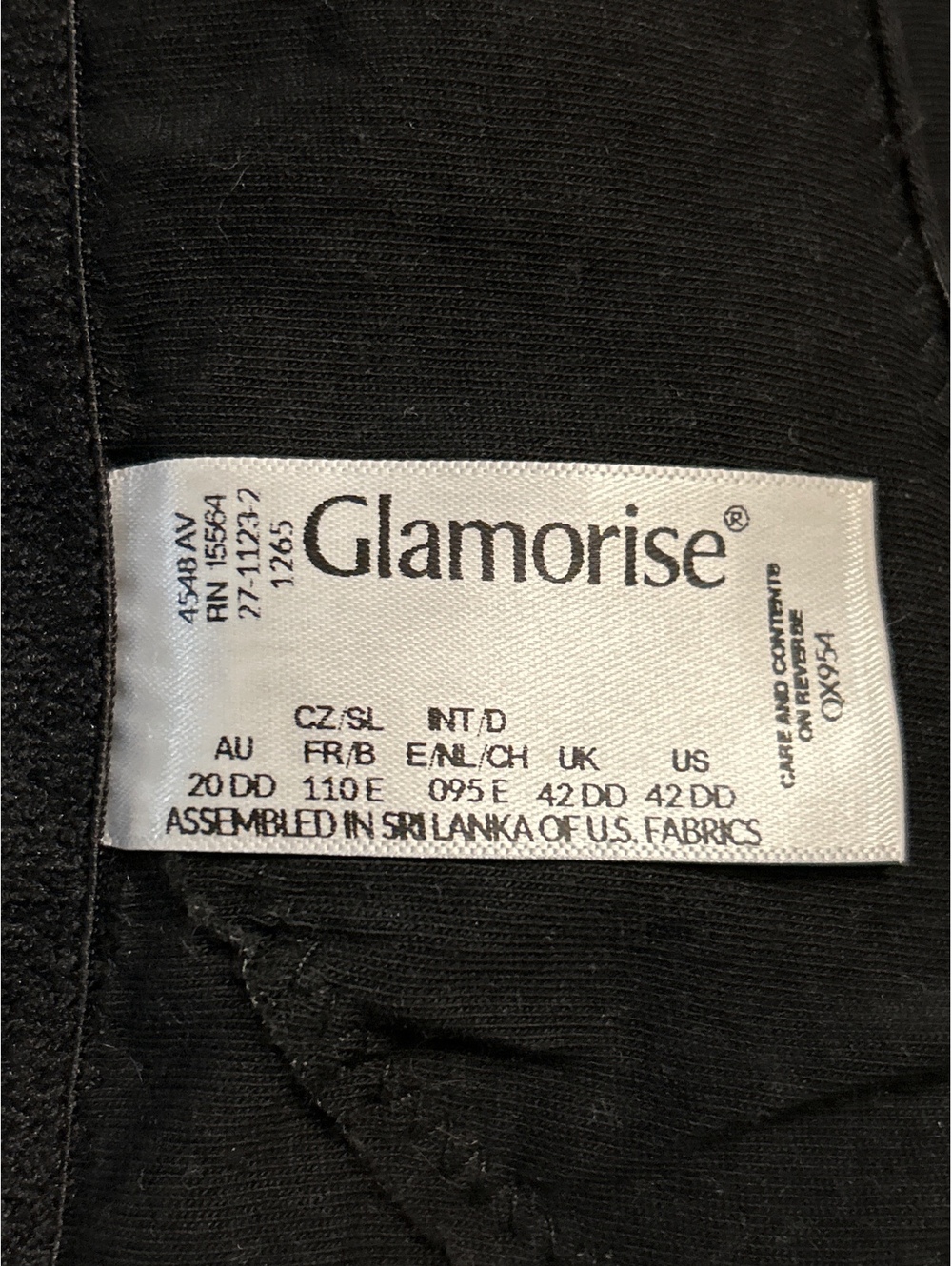 Glamorise Black Full Coverage Bra 42DD Wireless Comfort Support - Picture 5 of 7